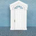 Ruining 1:12 Scale Wooden Dollhouse Door, Miniature Dollhouse Furniture, White, for Dollhouse Decoration
