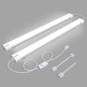 KUKUMAO Utility LED Shop Light Fixture with Plug 4FT 5000K 36W 3600LM Linkable Waterproof Closet Light Under Cabinet Light Ceiling Tube Light for Garage Kitchen Bathroom Workbench and Office(2 Pack) (White)