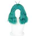 Women's Short curly cute Wig, Costume for Helloween party (Cyan)