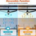 BZX Waterproof Outdoor Ceiling-Fan with Light - 52" Modern Ceiling Fans with 3 Colors LED Light, App & Remote Control, Quiet DC Motor, for Patios Gazebo, Black, Large