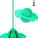 Pogo Jumper with Handle and Ball Pump, High Jump Toy Bounce Jump Trick Board Pogo Bouncing Ball Safe and Fun Pogo Stick for Kids Boys Girls and Adults (Green)