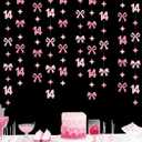 Glitter Pink 14th Bow Birthday Decorations Hot Pink Conquette Bow Garland Streamer Banner Backdrop for Girls Happy 14th Birthday Awesome Since 2012 Cheers to 14 Years Old Anniversary Party Supplies