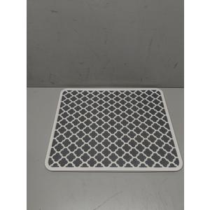 Drying Mat for Kitchen Countertops, Coffee Mat Hide Stain Rubber Backed Absorbent Dish Drying Mat (20" x 16", Misty Grey Trellis)