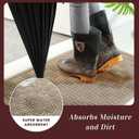 Mibao Front Door Mat Indoor Outdoor Entrance, Dirt Trapping Waterproof All-Season, All-Weather Doormat, Non-Slip Durable Natural Rubber Low Profile Easy Clean Patio Entrance Mat, 61.5" x 36", Beige