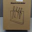 FINDKING Magnetic Knife Block, Double Sided Holder, Powerful Magnet Kitchen Storage, Acacia Wood and Blue Resin (12 x 10 Inches, Without Knives)