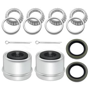 2 Set Fits for 1-1/16'' Trailer Bearing Kits L44649/L44610 and 12192TB Seal OD 1.980'' Axles Trailer Wheel Hub Bearings Kit with Dust Cover and Cotter Pin