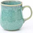 21 oz Large Ceramic Coffee Mugs, Pottery Mug Handmade, Ceramic Tea Cups with Handle for Office and Home, Dishwasher and Microwave Safe (Crystal Green)
