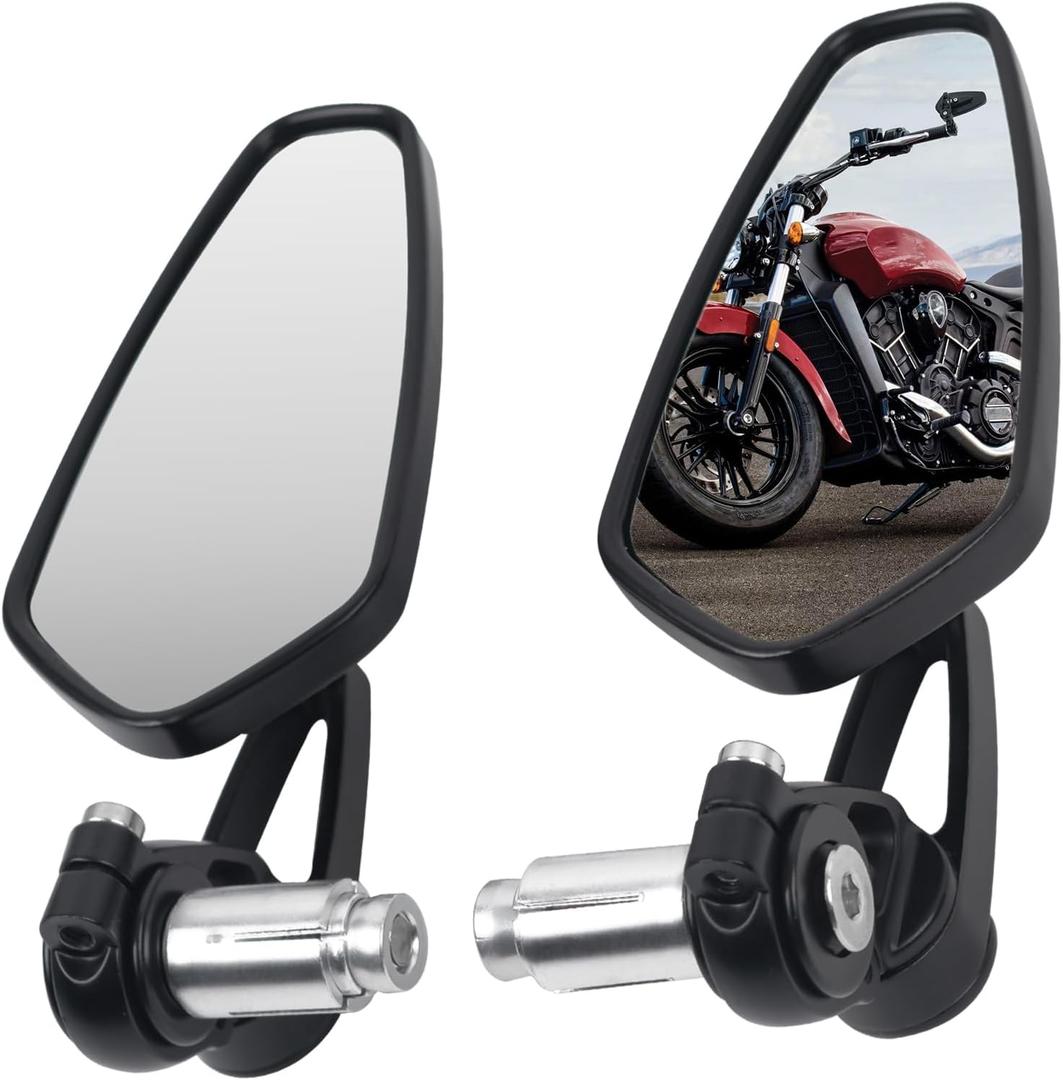 Motorcycle mirrors - 7/8" (22mm) Bar End Mirrors Adjustable Handlebar Rear View Mirrors Compatible With Honda Grom MSX125 CB500F Kawasaki Z125 pro Z650 Z750 Z800 Z900 ER6N ER6F Suzuki SV650 GSX-S750