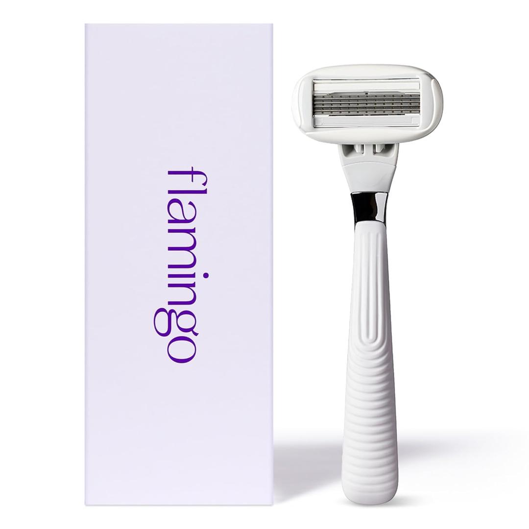 Flamingo Razors for Women, 1 Razor (Polished Chrome) Handle and 1 Razor Blade Refill