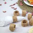 48 Pcs Boho Napkin Rings, Easter Napkin Rings, Servilleteros para Mesas, Bulk Napkins, Water Hyacinth Table Napkins for Christmas Wedding Holidays Dinners Party Supplies Everyday Use