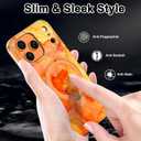 for iPhone 17 Pro Max Case,[Compatible with MagSafe][Magnetic Invisible Ring Stand],Shockproof Protective Slim Women Girl Case for Apple iPhone 17 Pro Max 6.9 inch,Orange Marble
