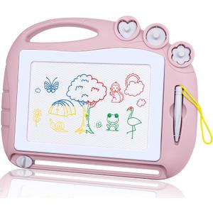 AiTuiTui Magnetic Drawing Board Toddler Toys for Girl Gifts, Erasable Doodle Sketching Writing Pad Travel Games for Kids in Car, Early Education Learning Skill Development Toys for Toddlers (Light Pink)