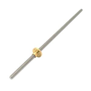 350mm T8 Tr8x8 Lead Screw and Brass Nut (Acme Thread, 2mm Pitch, 4 Starts, 8mm Lead) for 3D Printer Z Axis