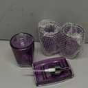 Bathroom Accessories Set Complete, 4 Piece Premium Acrylic Bathroom Accessory Set,Hand Sanitizer Bottle Lotion Can Bathroom Suit Separate Bottle Soap Box Mouthwash Cup Toothbrush Cup (Model 2-Purple)