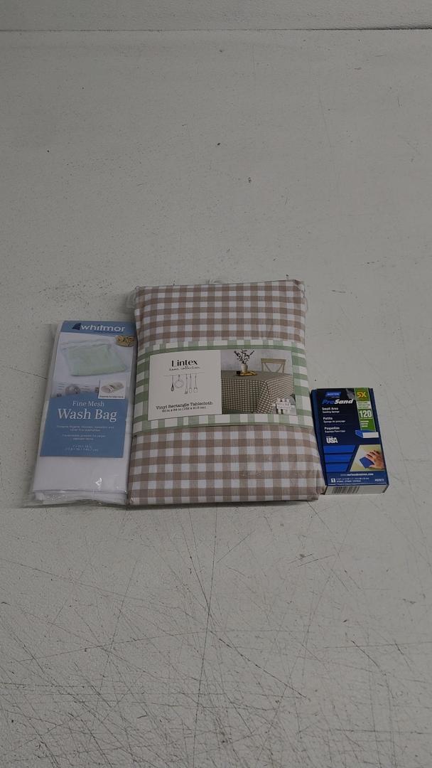 Home Set Tablecloth 60x84 Inch; Wash Bag 7x15x18 Inch; Sanding Sponge Home Set Tablecloth 60x84 Inch; Wash Bag 7x15x18 Inch; Sanding Sponge