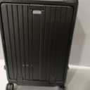 VentureVault 24 Inch Check-In Luggage Aluminum Frame Zipperless Luggage, Hard Shell Suitcase TSA Approved Checked Luggage, ABS+PC Lightweight Zipperless Suitcase with Spinner Wheels (Black)