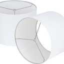 Wellmet White Set of 2 Drum Lampshades, Easy Assembly Required 18" Top x 18" Bottom x 12" High Replacement Lamp Shades, Fabric Lampshades for Table Lamps Floor Lamps, Metal Spider Fitter
