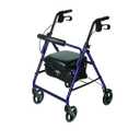 Aluminum Lightweight Folding 4-Wheel Rollator in Purple