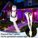 1 to 2 Y-Splitter Fits for Govee Permanent Outdoor Lights IP68 Waterproof 3-Pin Extension Cord (1 Female to 2 Male)