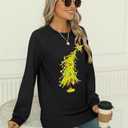 MAXIMGR Women's Christmas Graphic Sweatshirts - Merry Xmas Holiday Pullover Tops (Black, M)