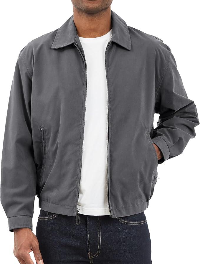 TALL MEN'S AUBURN LIGHT WEIGHT ZIP FRONT GOLF JACKET, Size L