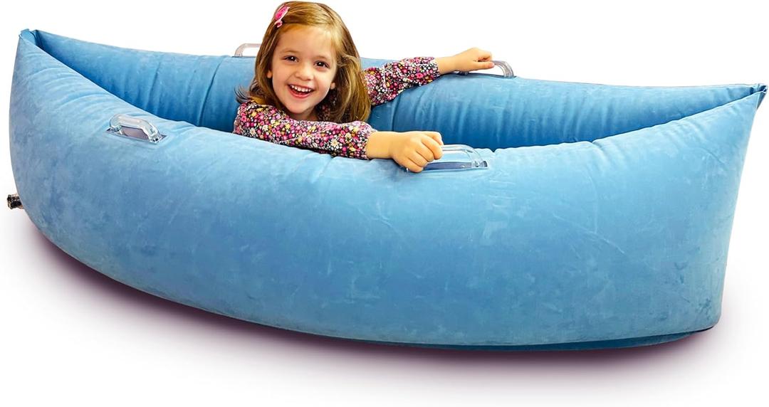 Henhecy Sensory Chair for Kids (Ages 6-12) - 60 inches Inflatable Sensory Peapod Provides Therapeutic Relief and Compression, ADHD Sensory Toys for Autistic Children - Air Pump Included