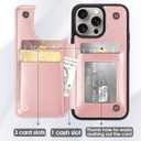 Arae Compatible for iPhone 15 Pro Max Case with Card Holder - Wallet Case with PU Leather Card Pockets Back Flip Cover for iPhone 15 Pro Max 6.7 inch - Rose Gold