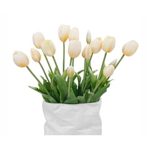 15 Pcs Fall Blue Artificial Tulips Fake Flowers, Premium Latex Lifelike Texture, UV Resistant Waterproof Faux Tulip Bouquets with Snap-on Petals for Outdoor, Home, Wedding Decor