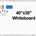 Dry Erase Board for Wall Aluminum Presentation Magnetic Whiteboard with Long Pen Tray, Wall-Mounted White Board for School, Office and Home (40"x30")