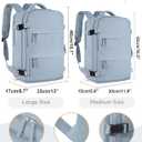 coofay Large Travel Backpack For Women Men Airline Approved Carry On Backpack Flight Approved Waterproof Sports Luggage Backpack Casual Daypack Hiking Backpack Grey Blue