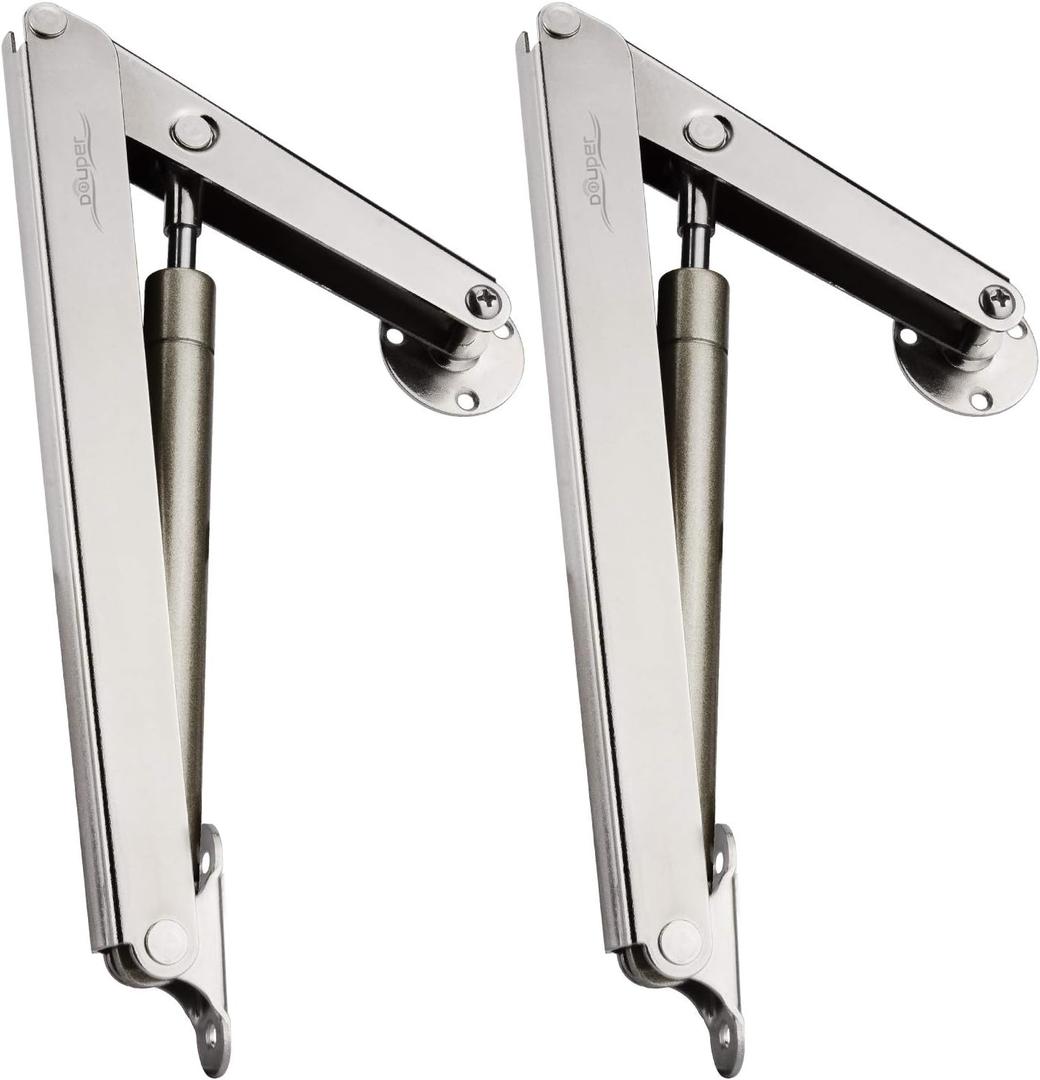 Douper 200N Gas Struts Heavy Duty Soft Close Lid Support Hinges Automatic Slow Lowering Safety Pneumatic Lid Lifters Gas Springs Pack of 2