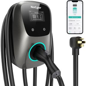Level 2 EV Charger(WiFi APP/Plug-Play), 48Amp, 25ft Cable ETL Certified, 240V NEMA 14-50p Plug, Home Level 2 EVSE Car Charger w/ J1772 Connector, Electric Vehicle Charging Stations