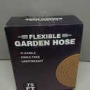 Flexible Garden Hose 75 FT, Ultra Lightweight Water Hoses w/10 Function Sprayer and 3/4" Brass Fittings, Kink-Free, Sturdy, Abrasion Resistant for Yard, Lawn, Outdoor and Gardening(Black Orange)