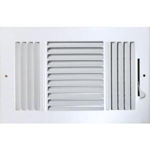 HBW 10"x 6" (Duct Opening Size) 3-Way Stamped Face Steel Ceiling/sidewall Air Supply Register - Vent Cover - Actual Outside Dimension 11.75" X 7.75"
