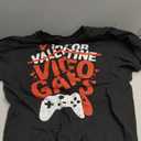 V is for Video Games Funny Valentines Gamer Boy Men Kids T-Shirt, M