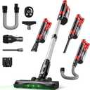 Cordless Vacuum Cleaner for Milwaukee M18 Battery, 7-in-1 Lightweight Stick Vacuum with HEPA Filter, 35KPA Suction, 350W Brushless Motor, 3 Modes for Floor, Carpet, Car(Battery Not Included)