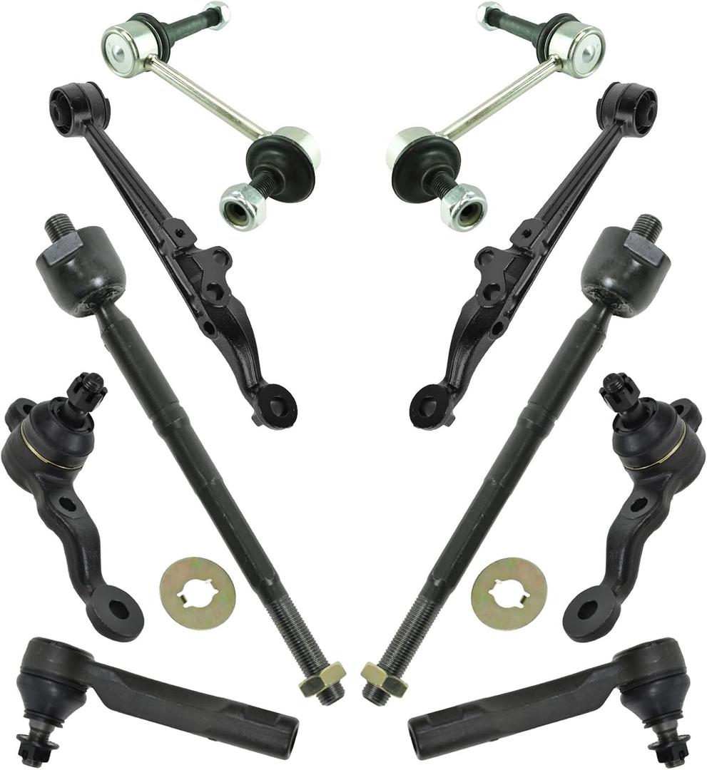 TRQ Front Steering & Suspension Kit Ball Joint Control Arm Sway Bar Stabilizer Link Tie Rod Compatible with 2001-2005 Lexus IS300