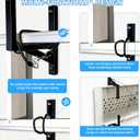 Cargo Trailer Ladder Rack-400lb Load-Carry 2-4 Ladders-Adjustable Aluminum Side Mount RV Ladder Rack-Rubber Pads/Bungee Cords/Hooks for Open/Enclosed Trailer/Garage/Shed Exterior/Interior Wall