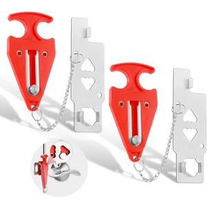 2Pack Upgrade Portable Door Lock Home Security Door Locker Travel Lockdown Locks for Additional Safety and Privacy Perfect for Traveling Hotel Home Apartment College