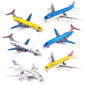 Airplane Toys, Metal Plane Pull Back Airplane Toys for 3 4 5 6 Years Old Boys Girls, Die Cast Aircraft Plane Models, Kids' Play Vehicles Aeroplane Airplanes for Kids Birthday Gifts (6P)