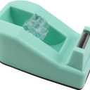1Pcs Desktop Tape Dispenser,Adhesive Roll Holder with Weighted Nonskid Base,Office Tape Dispensers for School, Office and Home (Green)