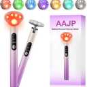Radiant Renewal Skincare Wand, Red-Light-Therapy-Wand, Red-Light-Therapy-for-Face and Eye, 7 Colour Facial- and- Eye- Massager (Purple)