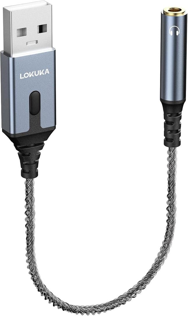 Bluetooth 5.3 to Aux Adapter for Car or Amp, USB to 3.5mm Female BT Receiver with 8-Strand Crystal Copper Cable, for Enjoy Wireless Music from Phone to Headphones, Car, Speaker, or Amplifier (Space Gray)