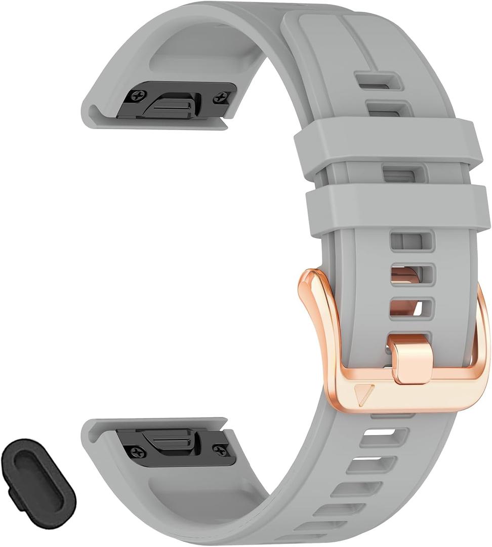 20mm Soft Silicone Watch Band Compatible With Garmin Fenix 8 AMOLED 43mm/Fenix 7S pro sapphire solar/Fenix 6S Pro/Fenix 5S Plus,Women Quickfit Bands for Descent Mk3i 43mm/Mk2s/Approach S70 42mm