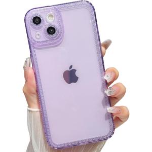 UMIONE for iPhone Xs Max Sparkly Cute Transparent Case, Soft Silicone TPU, Camera Raised Protection, Anti-Slip and Anti-Shock, Glittering Suitable for Women, Girls - Purple