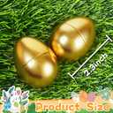 36 Pcs Golden Easter Eggs Plastic, 2.3" Fillable Shiny Gold Metallic Plastic Easter Eggs Empty for Easter Hunt,Party Favor,Basket Stuffers Fillers,Classroom Prize