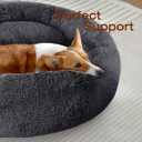 JOLLYVOGUE Dog & Cat Bed, Calming Anti-Anxiety Pet Bed for Small Dogs, Fluffy Donut Cushion for Small and Medium Pets (20")