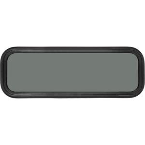 Fixed RV Window, 33" W x 10" H Tinted Window Replacement for RV Camper Caravan Motorhome with Trim Ring, Suitable for 7/8" or 1-1/4" and Slightly Thicker Up to 1/16" Walls, DOT Approved