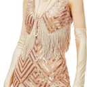 BABEYOND Women's 1920s Flapper Dress V Neck Slip Dress Roaring 20s Great Gatsby Dress for Party (Medium)