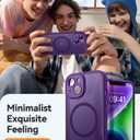 CANSHN Magnetic for iPhone 14 Plus Case, Upgraded [Full Camera Protection] [Compatible with Magsafe] [Translucent Matte] Shockproof Protective Phone Case for iPhone 14 Plus 6.7" - Deep Purple